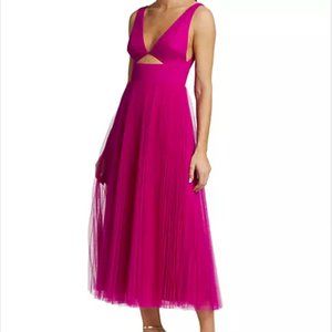 ML Monique Lhuillier Tulle Cut-Out Midi-Dress Size 0